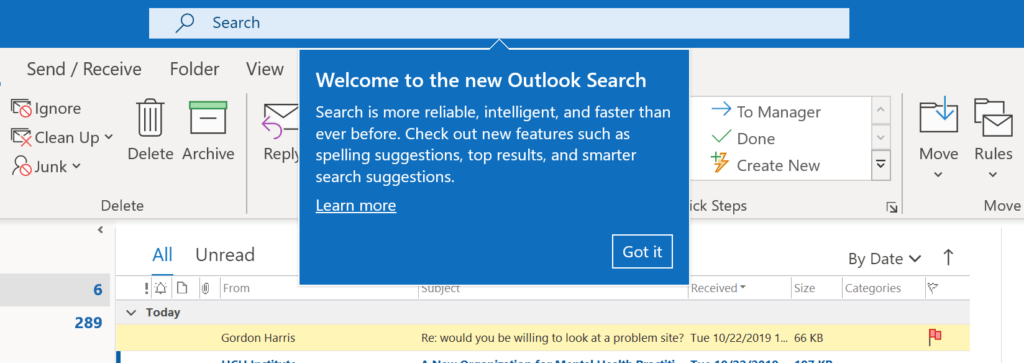 search function not working in outlook 2011 for mac